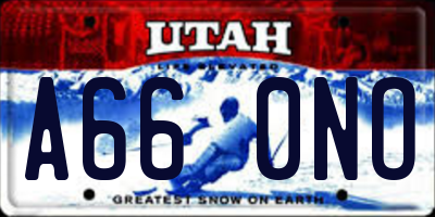 UT license plate A660NO