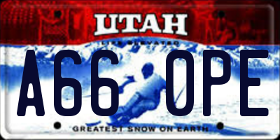 UT license plate A660PE