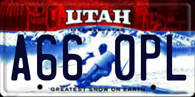 UT license plate A660PL
