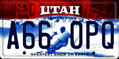 UT license plate A660PQ