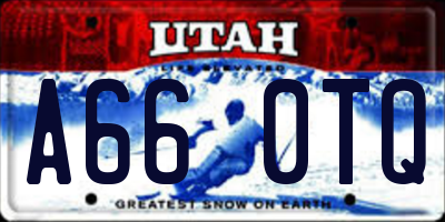UT license plate A660TQ
