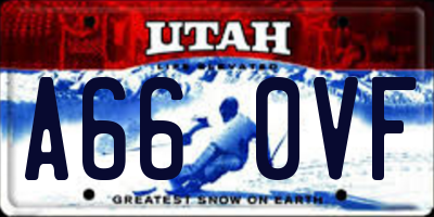 UT license plate A660VF