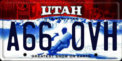 UT license plate A660VH