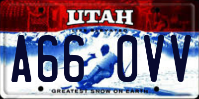 UT license plate A660VV