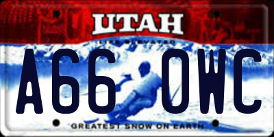 UT license plate A660WC