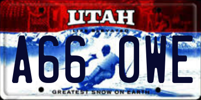 UT license plate A660WE