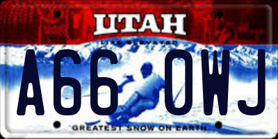 UT license plate A660WJ