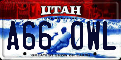 UT license plate A660WL