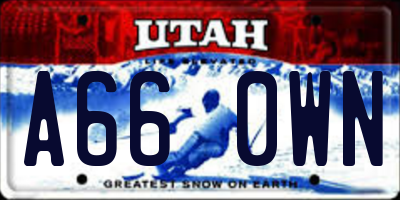UT license plate A660WN