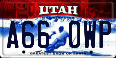 UT license plate A660WP