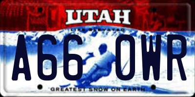 UT license plate A660WR