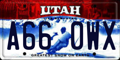 UT license plate A660WX
