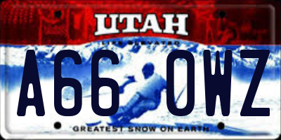 UT license plate A660WZ