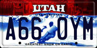 UT license plate A660YM
