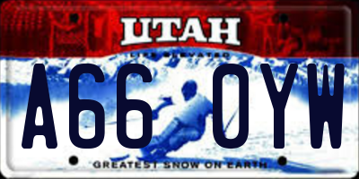 UT license plate A660YW