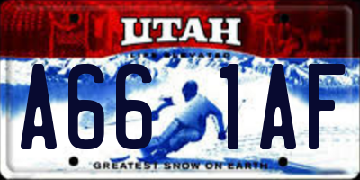 UT license plate A661AF