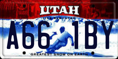 UT license plate A661BY