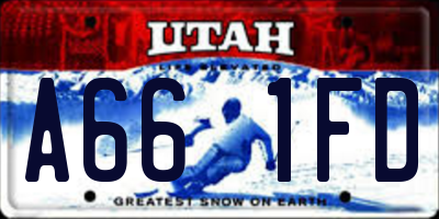 UT license plate A661FD
