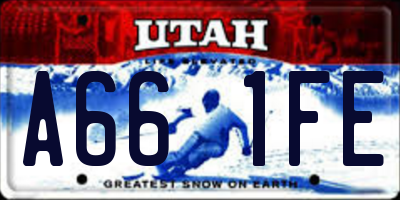 UT license plate A661FE