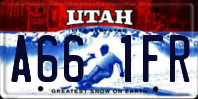 UT license plate A661FR