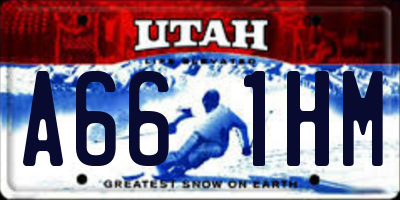 UT license plate A661HM