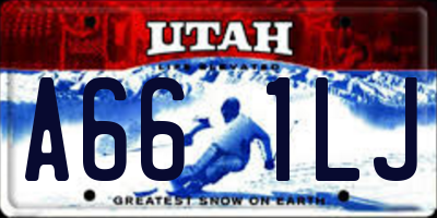 UT license plate A661LJ