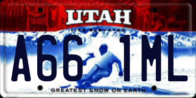 UT license plate A661ML