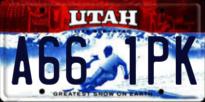 UT license plate A661PK