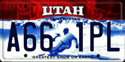 UT license plate A661PL