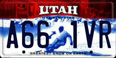 UT license plate A661VR
