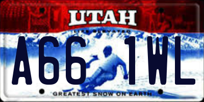 UT license plate A661WL