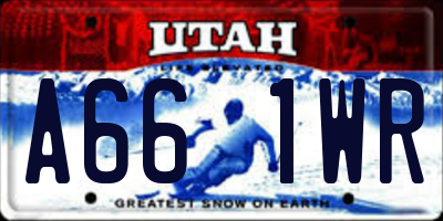 UT license plate A661WR