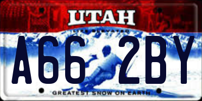 UT license plate A662BY