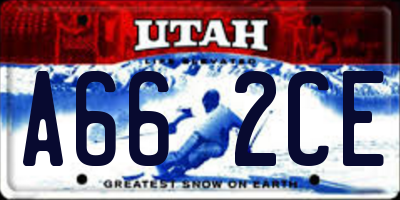 UT license plate A662CE
