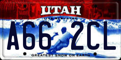 UT license plate A662CL