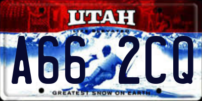 UT license plate A662CQ