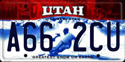 UT license plate A662CU