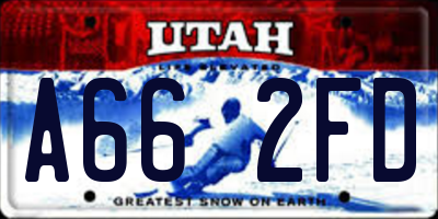 UT license plate A662FD