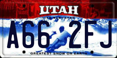 UT license plate A662FJ