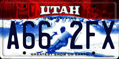 UT license plate A662FX