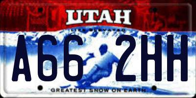 UT license plate A662HH