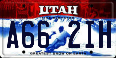UT license plate A662IH