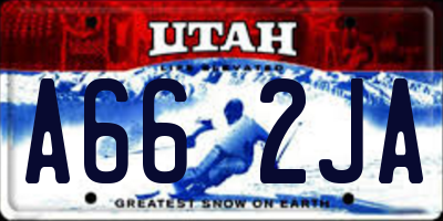 UT license plate A662JA
