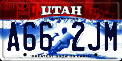 UT license plate A662JM