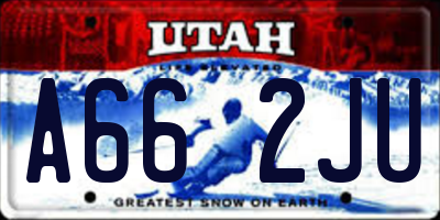 UT license plate A662JU