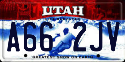 UT license plate A662JV