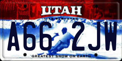 UT license plate A662JW