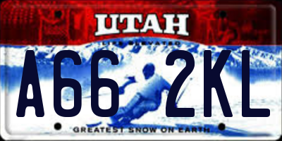 UT license plate A662KL