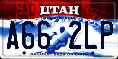 UT license plate A662LP