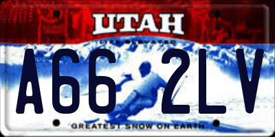 UT license plate A662LV